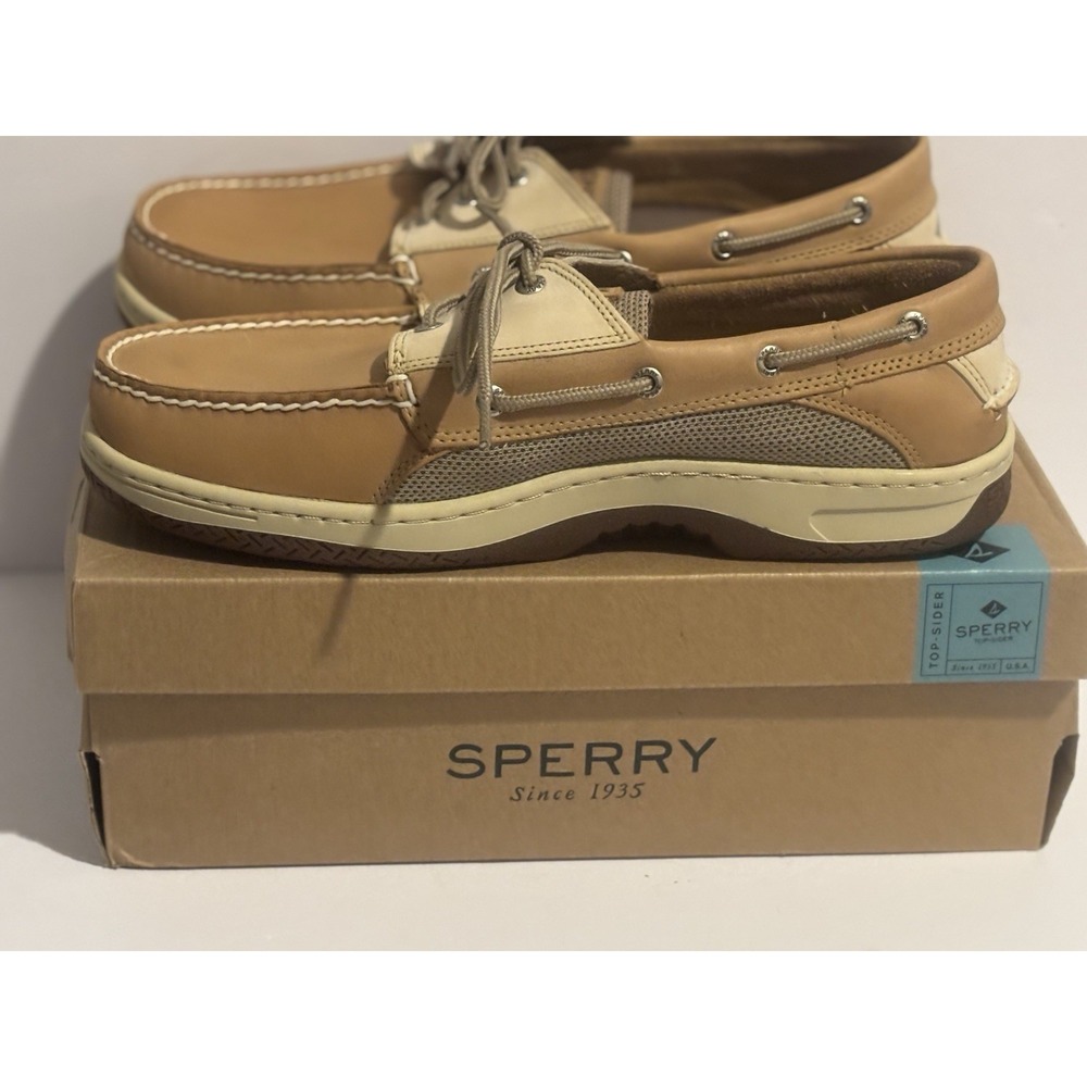 Speery Top Sider Men's Billfish 3 Eye Boat Deck Shoe Tan Brown Size 11.5 Leather